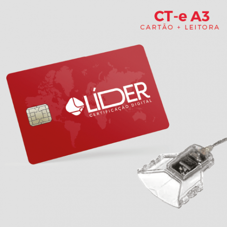 Certificado Digital para Transportadoras A3 em cartão + leitora (CT-e A3)