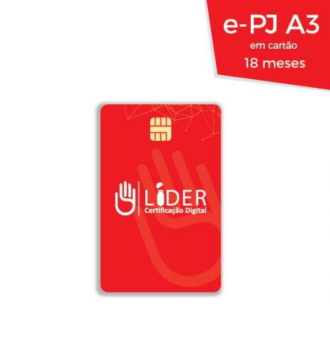 Certificado Digital para Pessoa Jurídica A3 de 18 meses em cartão para ME/EPP/MEI (e-PJ A3)